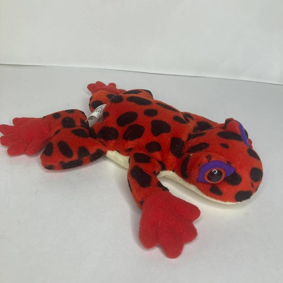 24K Beanie Boppers Tree Frog Red 1997 Stuffed Plush Animal Special Effects Toy - Picture 7 of 10